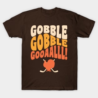 Thanksgiving Hockey Player Ice Hockey Gobble Goal T-Shirt